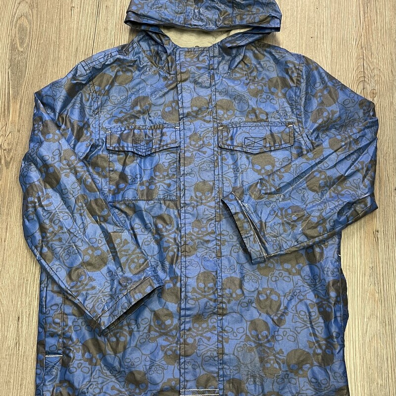 Lined Rain Jacket, Blue, Size: 9-10Y