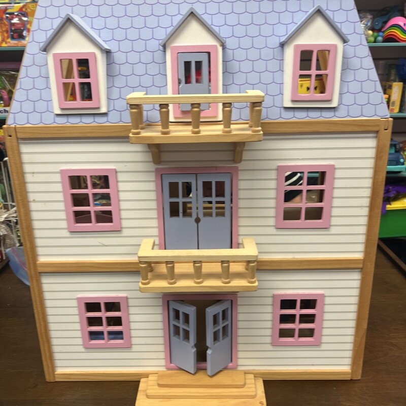 Melissa & Doug Modern Wooden Dollhouse, Pink/Purple
Lots of Furniture & People