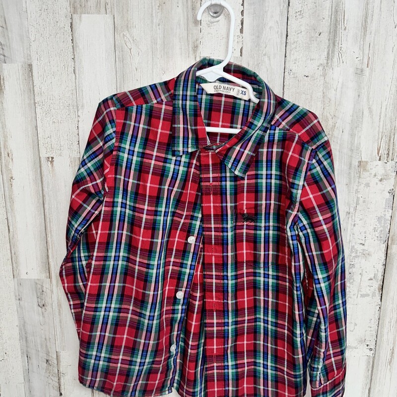 4/5 Red Plaid Button Up, Red, Size: Boy 2T-4T