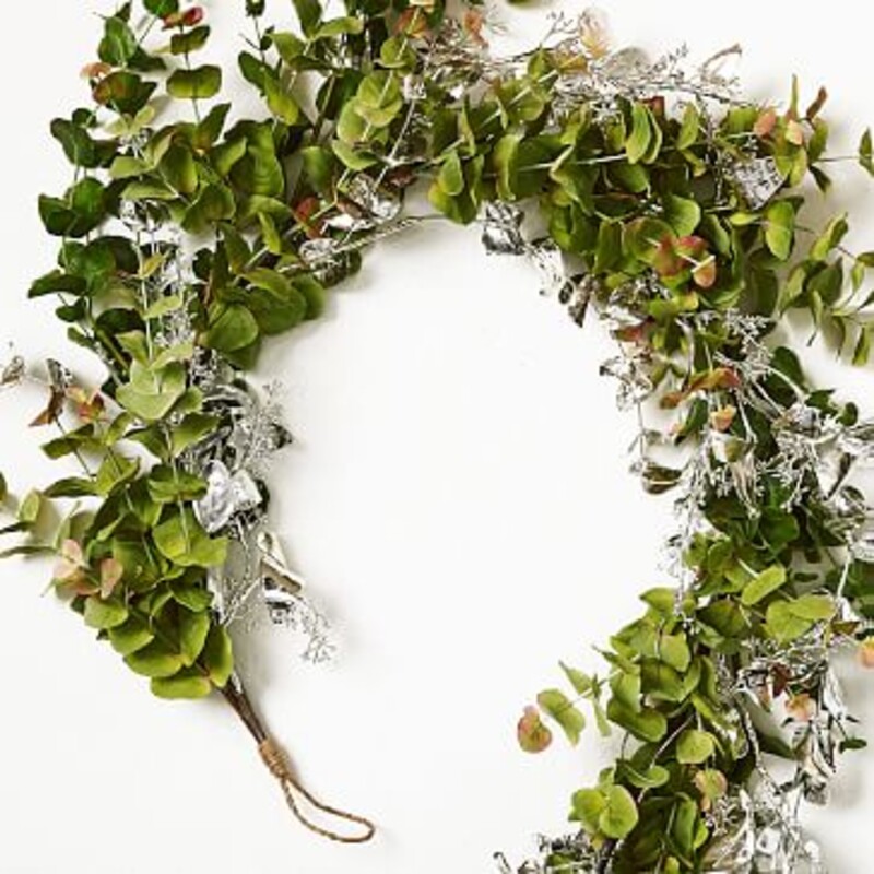 West Elm Eucalyptus Silver Garland
Green Silver Size: 18 x 74L
Retails: $129+