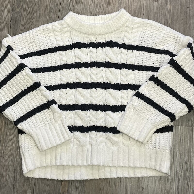 Abercrombie Knit Sweater, Blk/whit, Size: 7-8Y