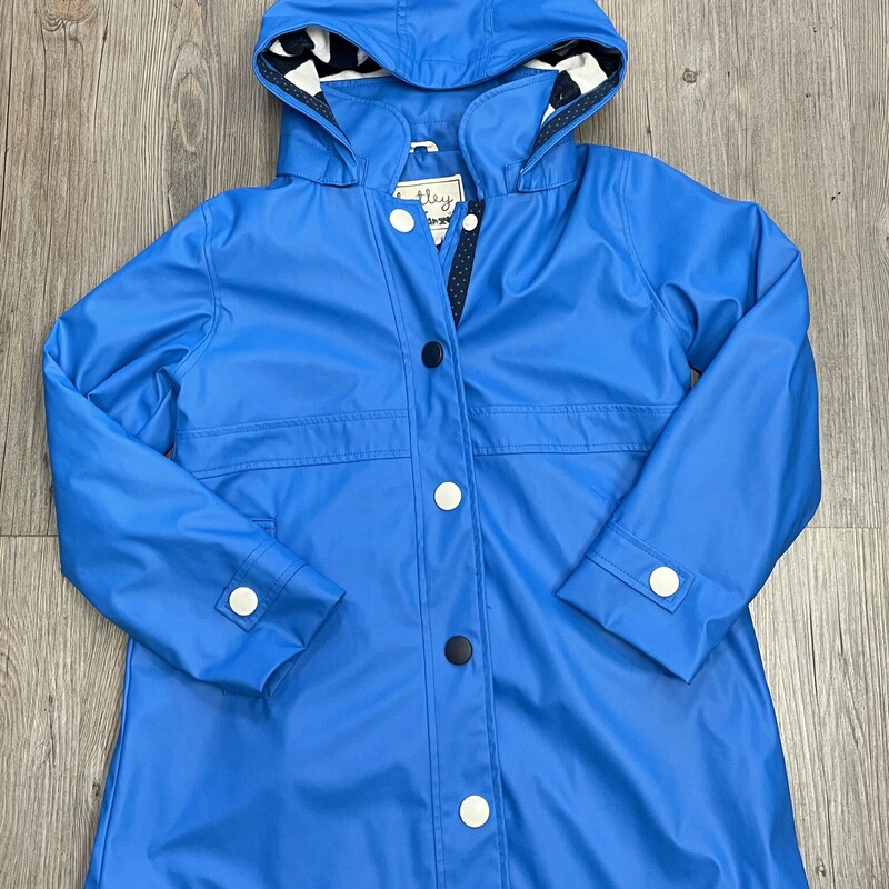 Hatley Lined Rain Jacket, Blue, Size: 10Y