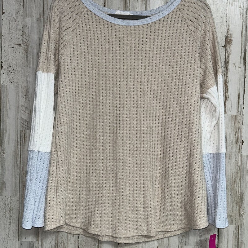 S Tan Knit Colorblock Top, Tan, Size: Ladies S