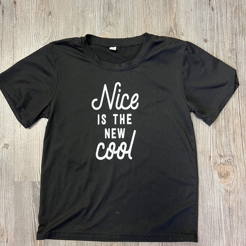 Nice Is The New Cool Tee, Black, Size: 8Y