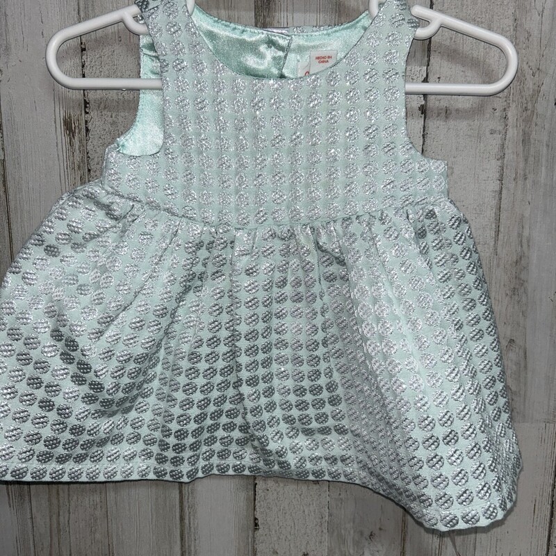 3/6M Blue Dotted Dress, Blue, Size: Girl NB-3m