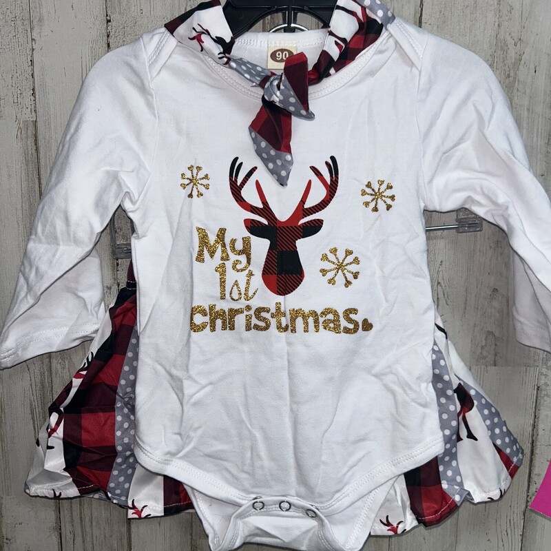 18M 1st Christmas Set, White, Size: Girl 18-24