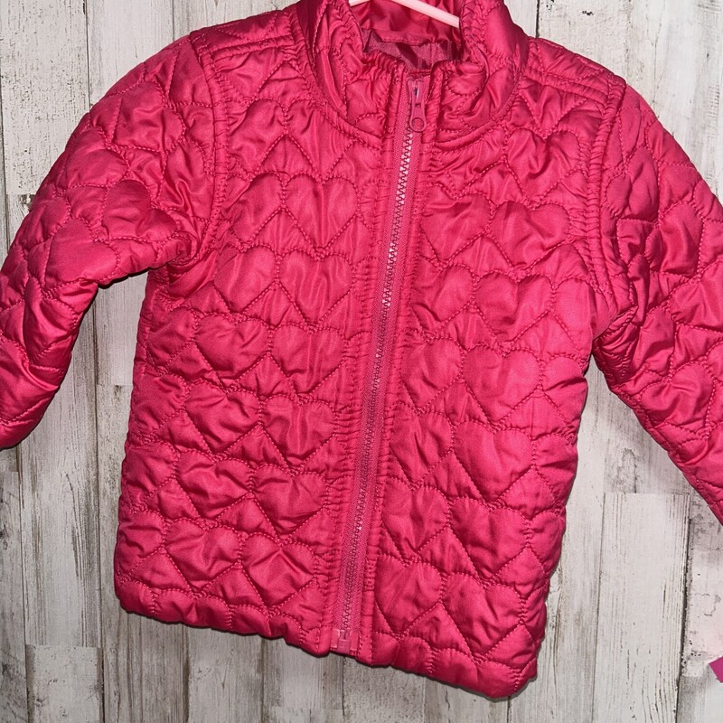 18/24M Pink Heart Puffer, Pink, Size: Girl 18-24