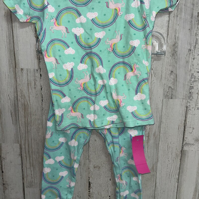 24M 2pc Green Rainbow Pjs