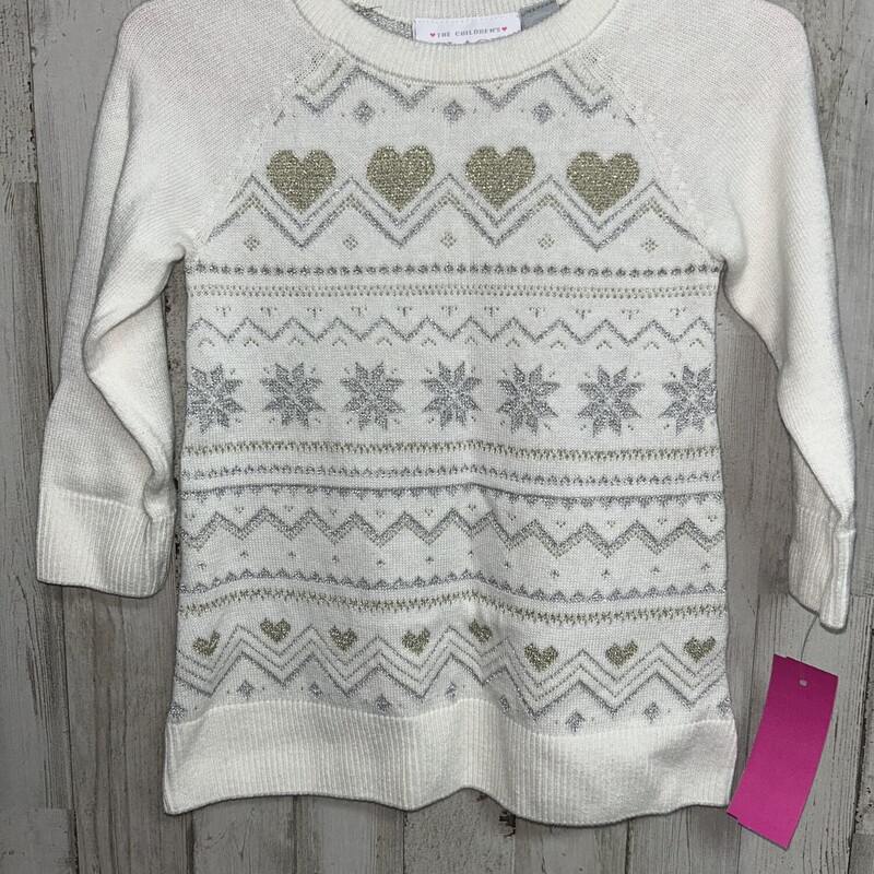 9/12M Cream Printed Sweat, White, Size: Girl 6-12m