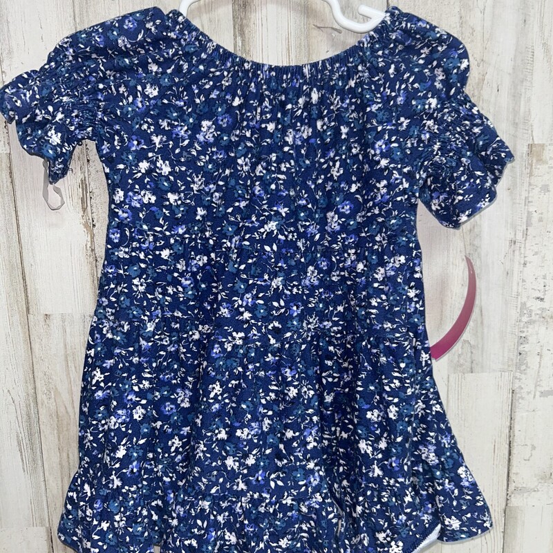 2T Blue Floral Tier Tunic, Blue, Size: Girl 2T