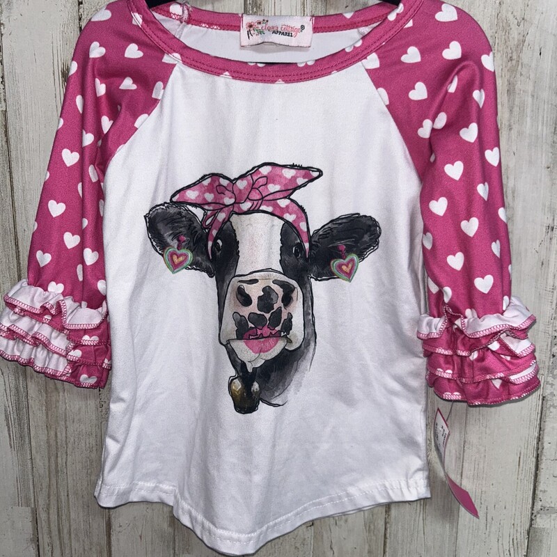 2T Cow Heart Raglan Top