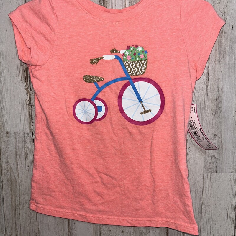 2T Coral Bike Tee, Pink, Size: Girl 2T