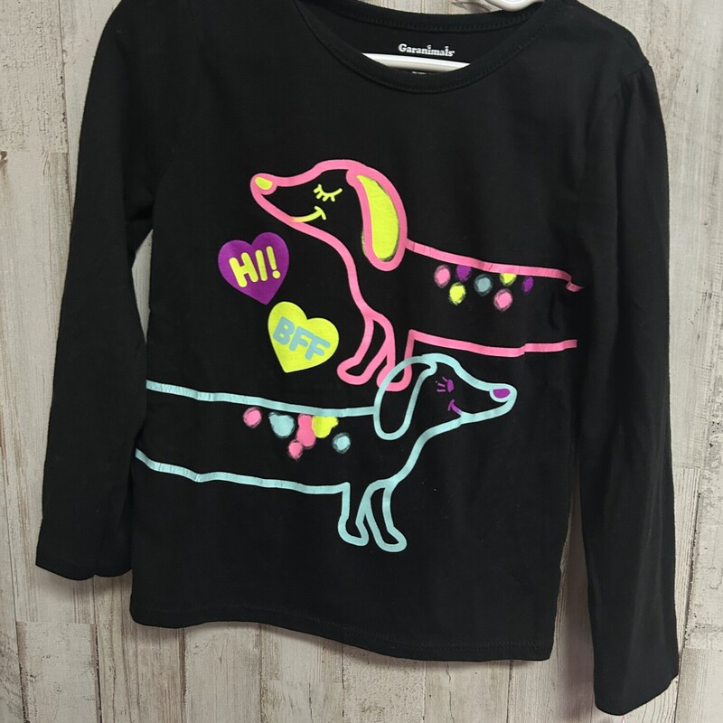 5T Black Dog Longsleeve, Black, Size: Girl 5T