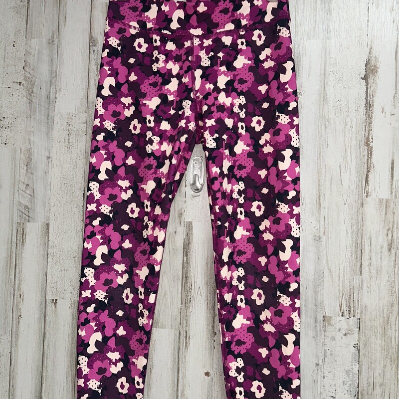 7/8 Pink Floral Leggings, Pink, Size: Girl 7/8