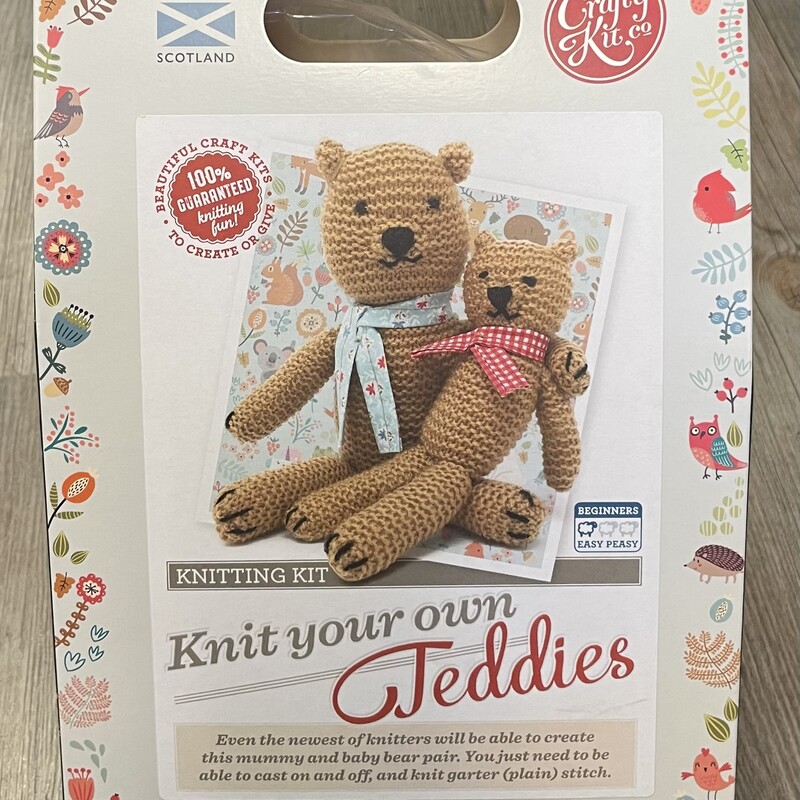 Knit Your Own Teddies, Brown, Size: Beginner