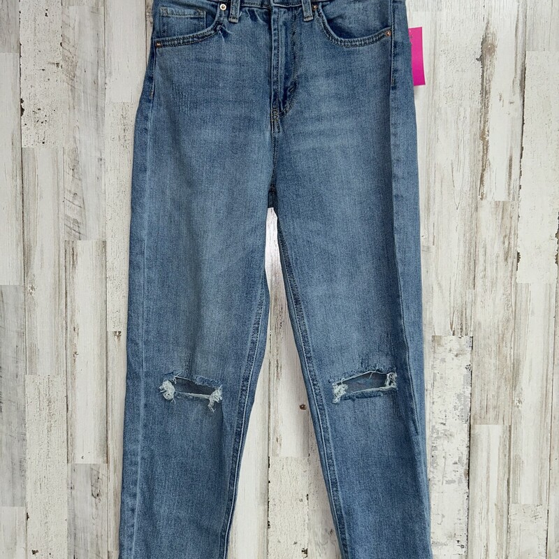 Sz0 High Rise Mom Jeans, Blue, Size: Ladies XS