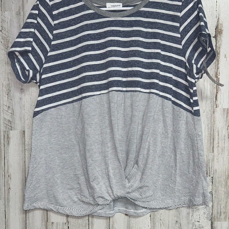 XL Blue Stripe Knot Top