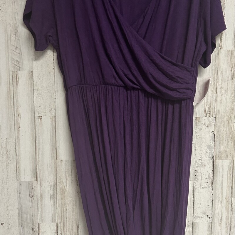 2X Purple Crossover Dress, Purple, Size: Ladies 2X