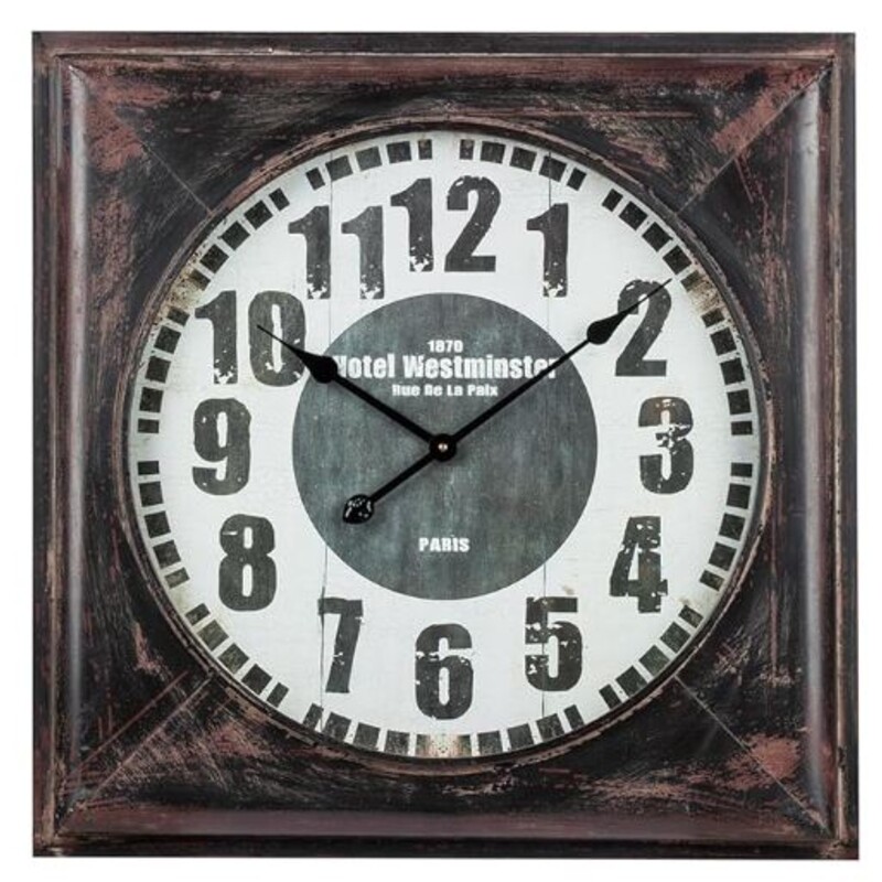 Hotel Westminster Metal Wall Clock
Black White Maroon Size: 24 x 24H