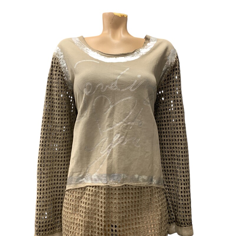 Bella Amore Italy Top, Brwn/slv, Size: L