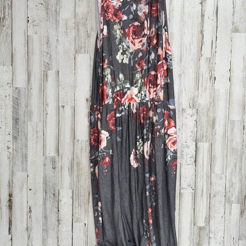 3X Grey Floral Tank Maxi