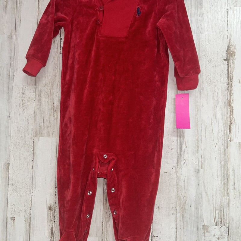 9M Red Logo Sleeper, Red, Size: Boy 0-9m