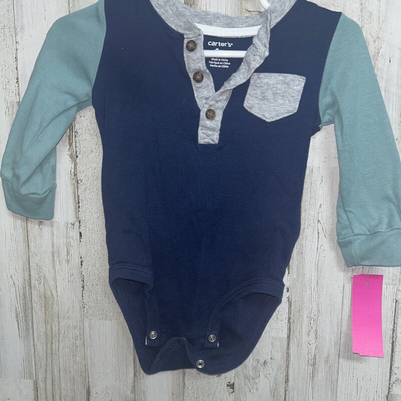 9M Navy Colorblock Onesie