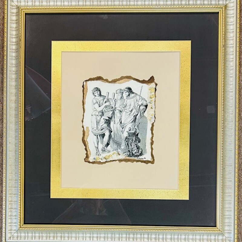 Ancient Greek Music Art Print
Tan Black in Gold Silver Frame
Size: 24x26H
Print by Hulton Archive on Torn Paper
Coordinating Print Sold Separately