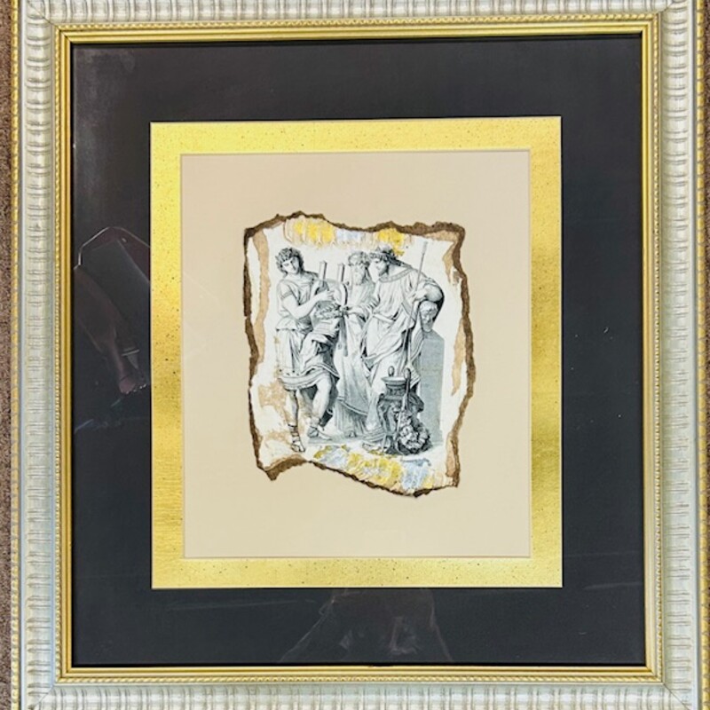 Ancient Greek Music Art Print
Tan Black in Gold Silver Frame
Size: 24x26H
Print by Hulton Archive on Torn Paper
Coordinating Print Sold Separately