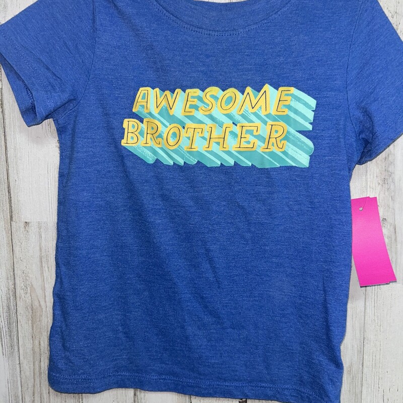 2T Awesome Brother Tee, Blue, Size: Boy 2T-4T