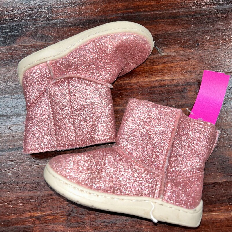 6 Pink Glitter Boots, Pink, Size: Shoes 6