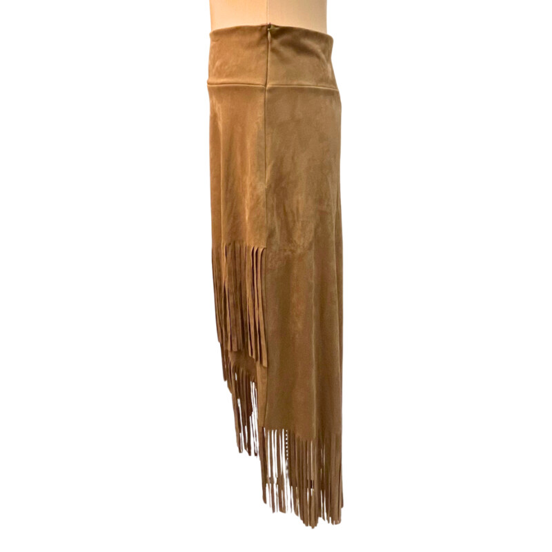 NEW Joseph Ribkoff Skirt<br />
Jupe Pour Dame Fringe Asymmetrical Skirt<br />
Microsuede<br />
Color: Mocha<br />
Size: 8