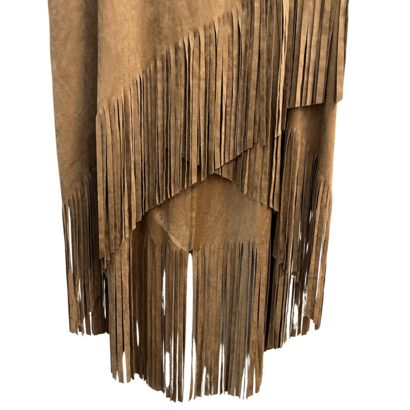 NEW Joseph Ribkoff Skirt<br />
Jupe Pour Dame Fringe Asymmetrical Skirt<br />
Microsuede<br />
Color: Mocha<br />
Size: 8