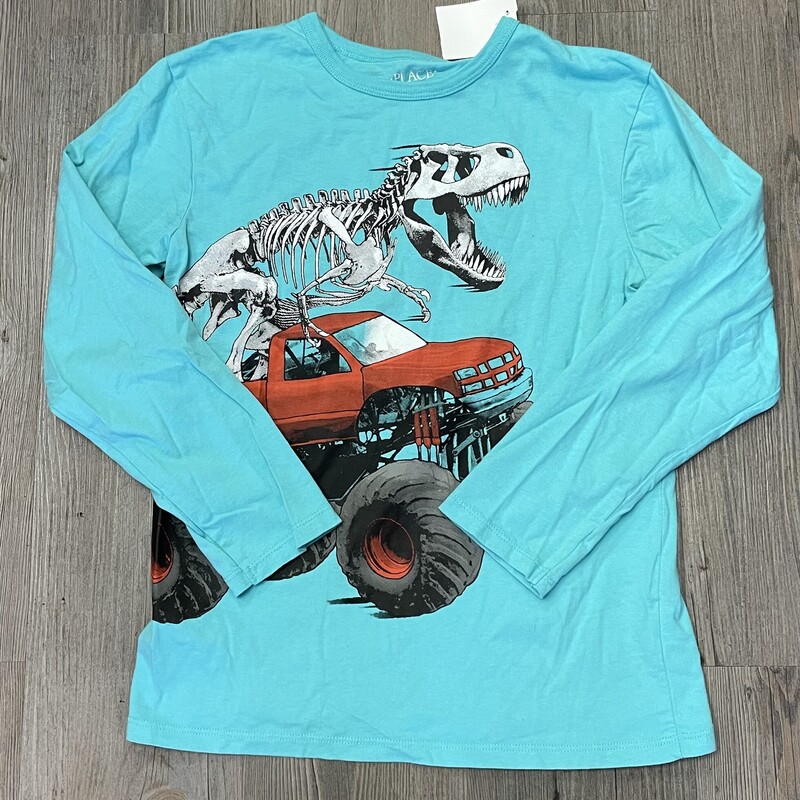 CP Dinosaur LS Shirt, Blue, Size: 7-8Y