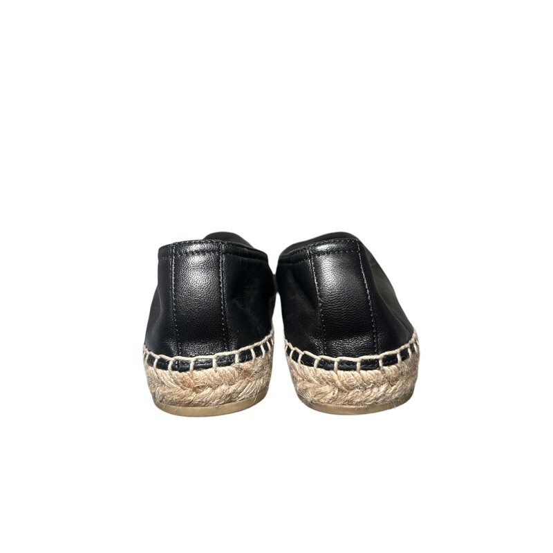 YSL Espadrilles Leather, Black, Size: 39.5<br />
<br />
Date Code:KR 458573