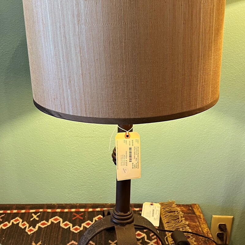 Rustic Table Lamp, Metal w/Shade
31in tall