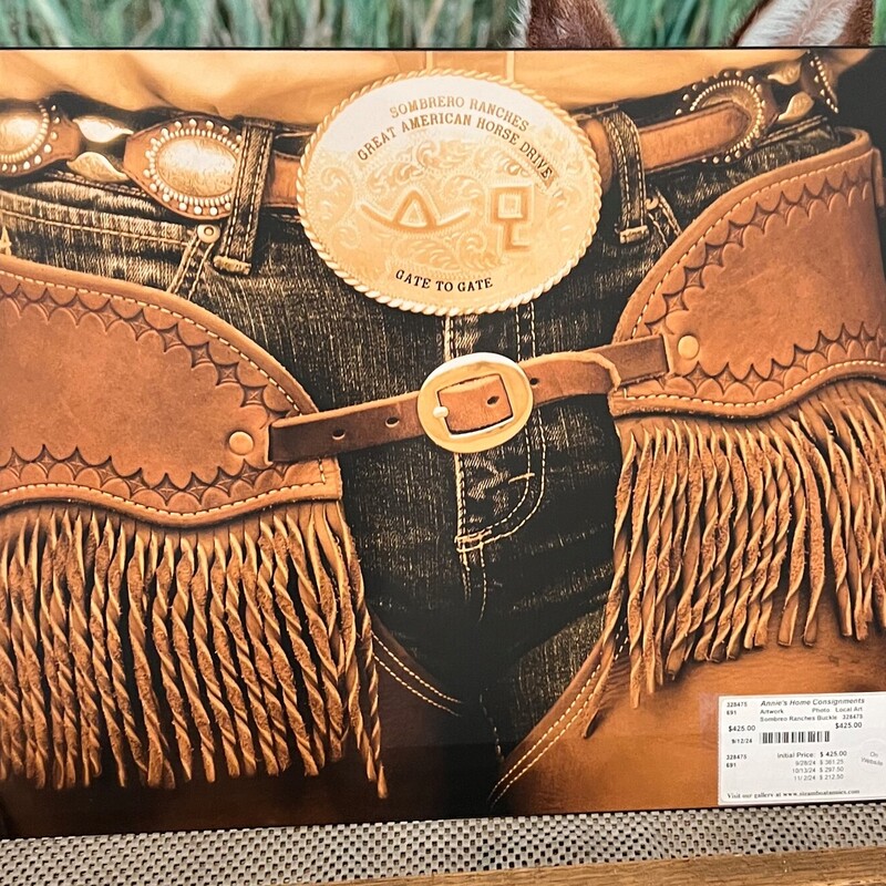 Sombreo Ranches Buckle, Photo, Local Art
24in x 16in