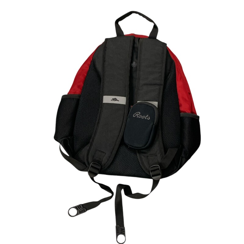 Roots Backpack, Blk/red, Size: M