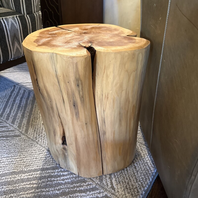 Round Log Side Table