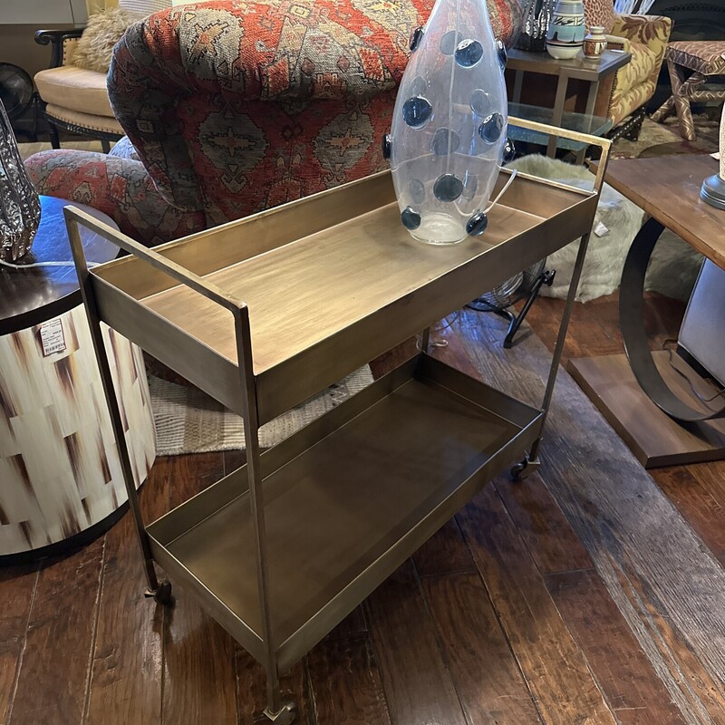 Antiqued Brass Bar Cart