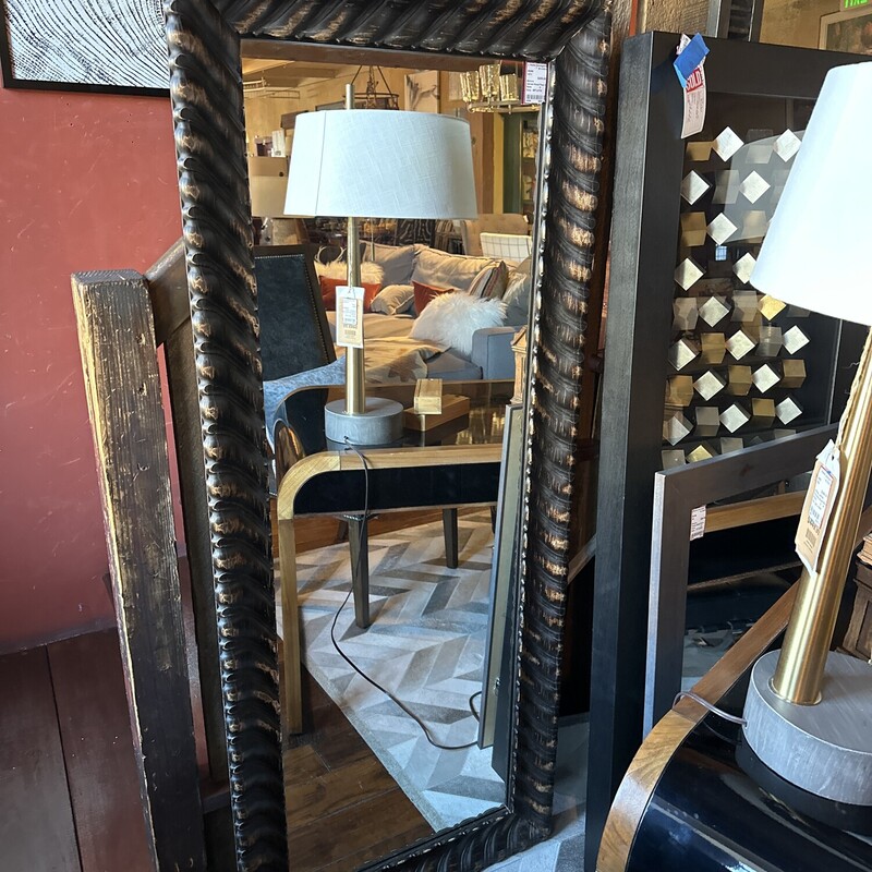 Carved Wood Floor Mirror