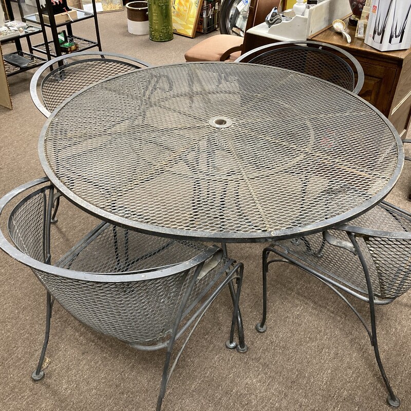 Iron&Mesh Table/4 Chairs