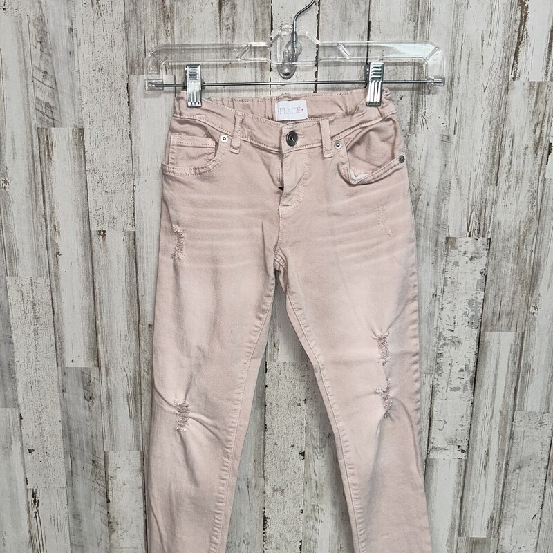 6X/7 Pink Ripped Jeggings