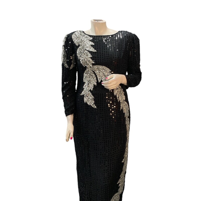 Eva Montani S16 Dress, Blk/slvr, Size: XL