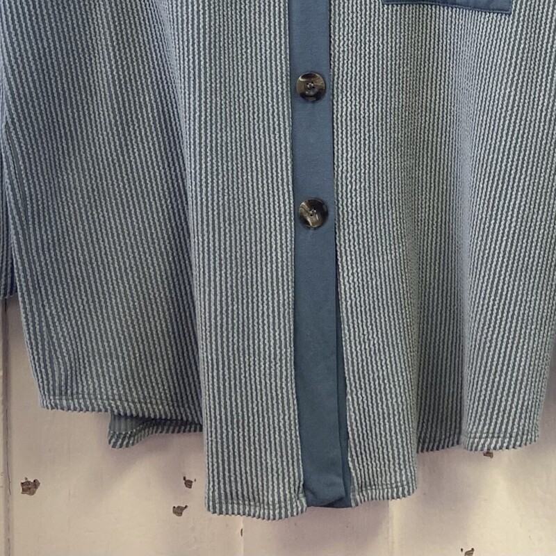 Teal Rib Bttn Shirt<br />
Teal<br />
Size: XL