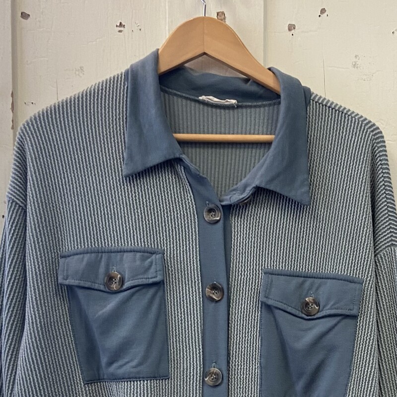 Teal Rib Bttn Shirt<br />
Teal<br />
Size: XL