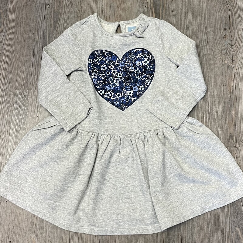 Gap LS Dress, Grey, Size: 4Y