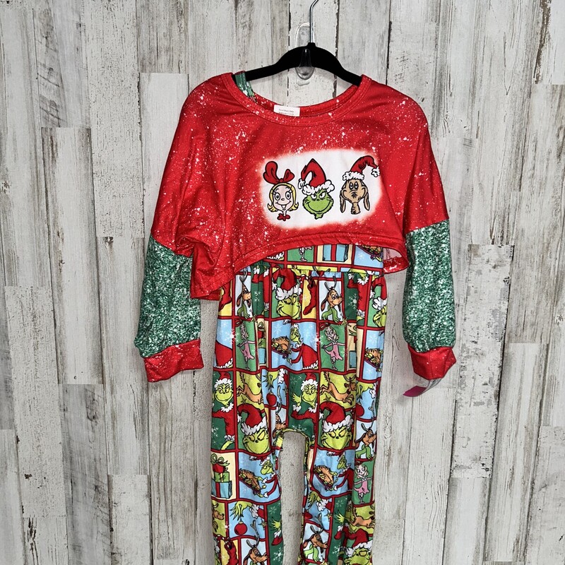 2T 2pc Grinch Printed Set, Red, Size: Girl 2T