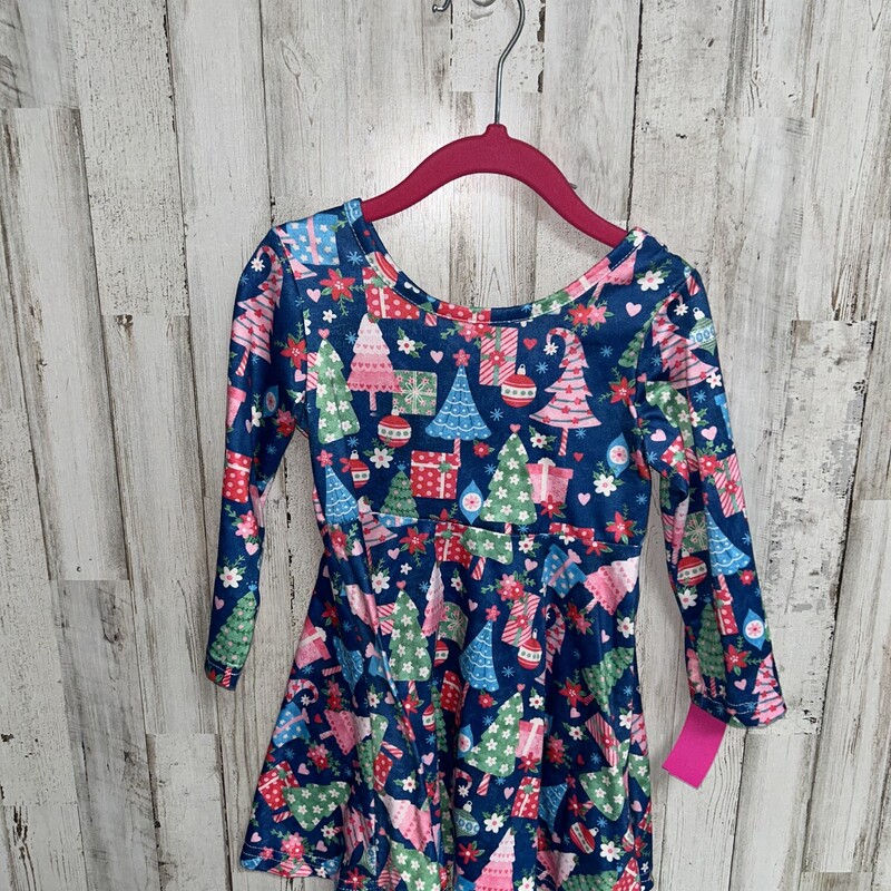 2T Blue Tree Print Dress