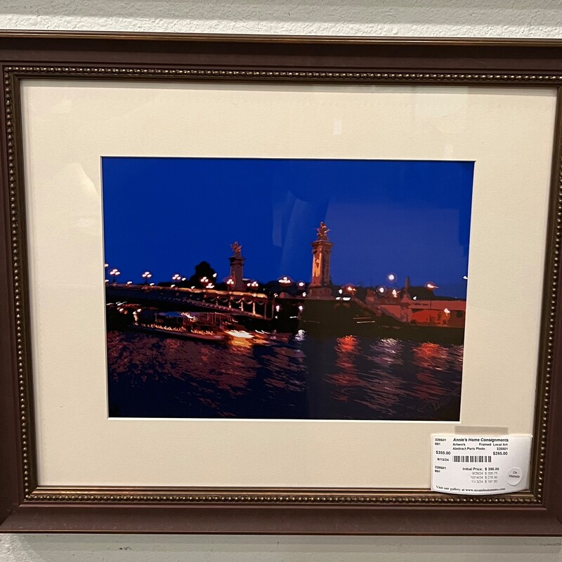 Abstract Paris Photo, Framed, Local Art
24in x 20in